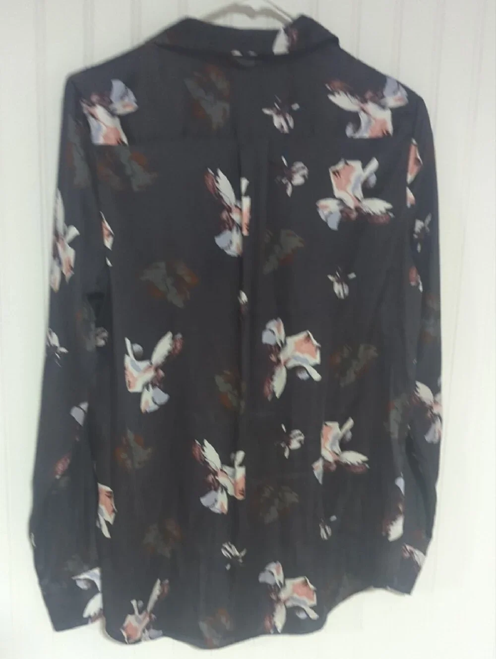 Banana Republic Black Button-Up Shirt with Pink & White Floral Print - Picture 6 of 6